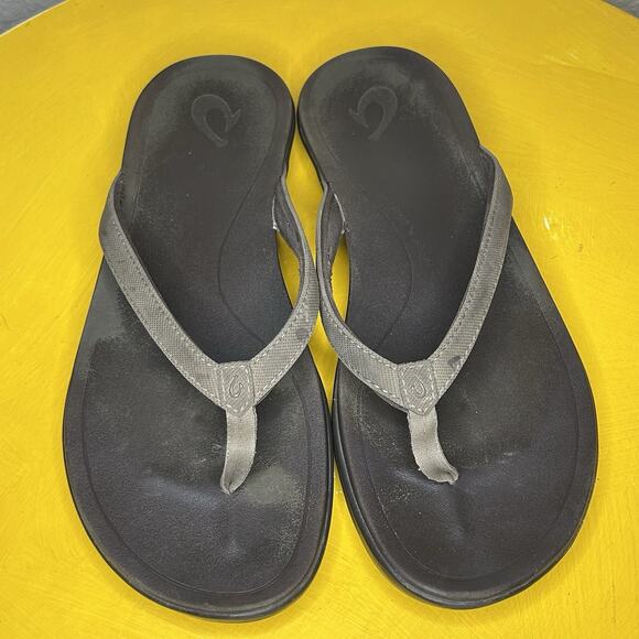 OluKai Thong Flip Flop Beige Taupe Sandals Womens Size 9 - Picture 4 of 8